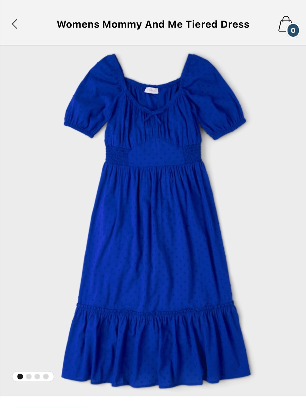 NWT Mommy & Me Royal Blue Smocked Puff Sleeve Dress Size L